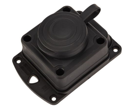 Штепсельная влагозащищенная стационарная розетка PROCONNECT открытой установки, 2P+PE 230V, 16 А, IP44 каучук 111-111-4 