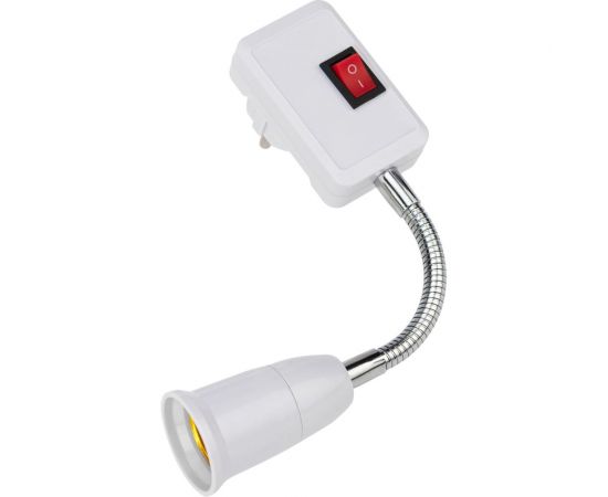 Цокольный гибкий светильник в розетку REXANT Е27 150 мм с выключателем 80-1194 