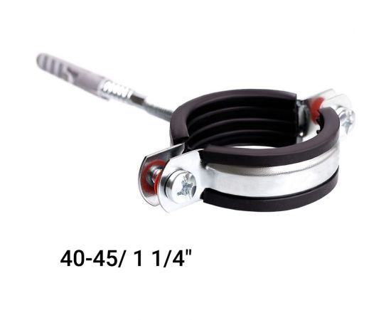 Хомут с EPDM уплотнителем UWS 40-45 мм, 1 1/4"", с гайкой М8, в комплекте ш+д 022.114.S 