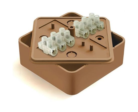 Распределительная коробка GREENEL с клеммной колодкой 75х75х28мм ОРЕХ GE41216-14 