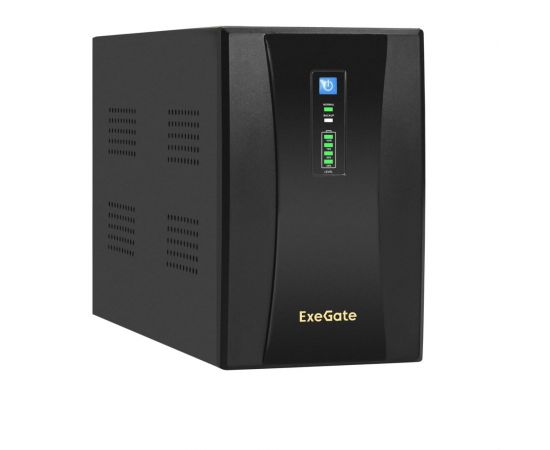 Источник бесперебойного питания ExeGate SpecialPro UNB-2200.LED.AVR.2SH.RJ.USB 2200VA/1300W, 2Sch, RJ45/11, USB, металлический корпус, Black 292613 
