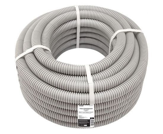 Гофрированная труба из ПВХ REXANT с зондом d 40 мм серая 15 м 28-0400-2 