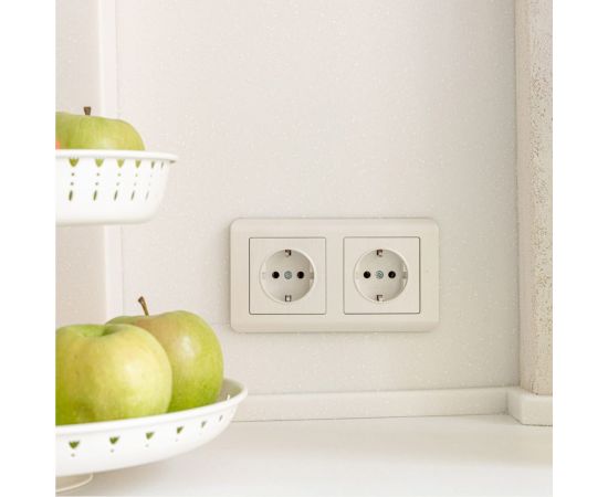 Розетка WERKEL W1171013 с заземлением перламутровый рифленый a051184 – изображение 2