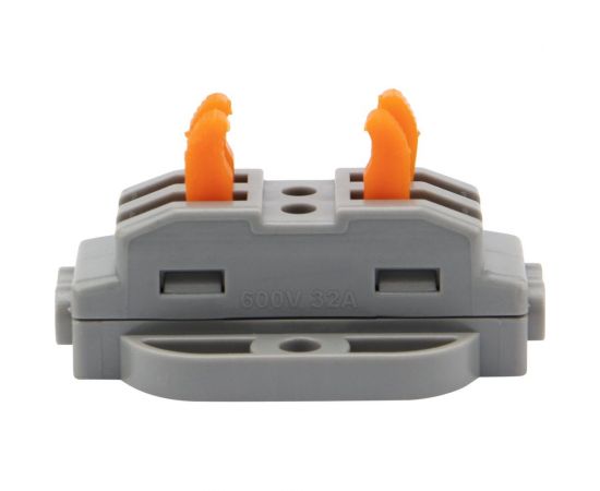 Проходная клемма REXANT СМК 2 полюса 0,08-4 мм2 с монтажной площадкой серая 5 шт 07-6262-5 – изображение 2