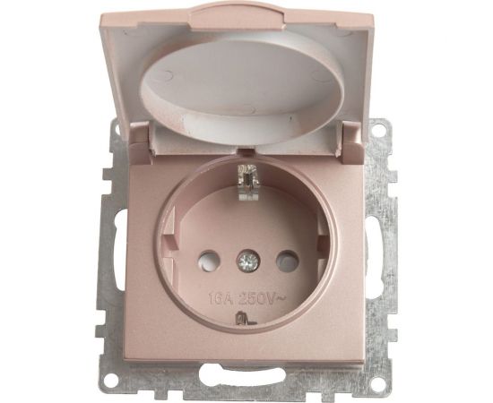 1-местная розетка STEKKER с заземлением с крышкой (механизм), GLS16-7112-02, 250В, 16А с защитной шторкой, 39594 – изображение 2