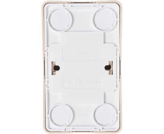 Двухместная розетка Schneider Electric ОП Этюд 16А IP20 без заземл. кремовая PA16-005K – изображение 2