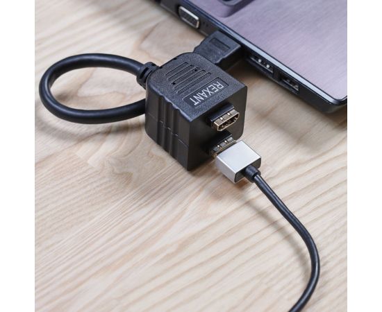 Разветвитель REXANT штекер HDMI - 2 гнезда HDMI с проводом, черный 17-6832 – изображение 3