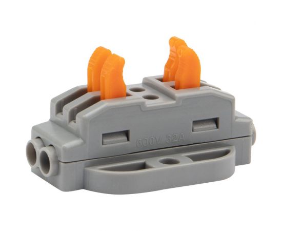 Проходная клемма REXANT СМК 2 полюса 0,08-4 мм2 с монтажной площадкой серая 5 шт 07-6262-5 – изображение 3