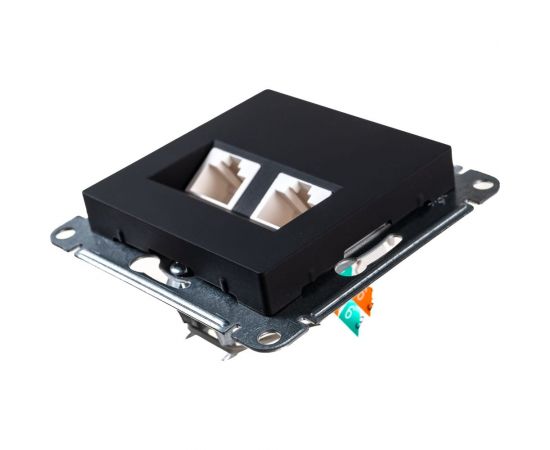 Двойная компьютерная розетка Schneider Electric ATLASDESIGN RJ45+RJ45, категория 5E, КАРБОН ATN001085 – изображение 3