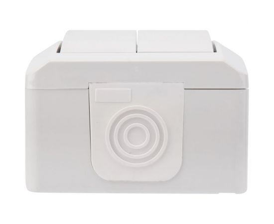Двухклавишный накладной выключатель KRANZ IP54 белый KR-78-0832 – изображение 3