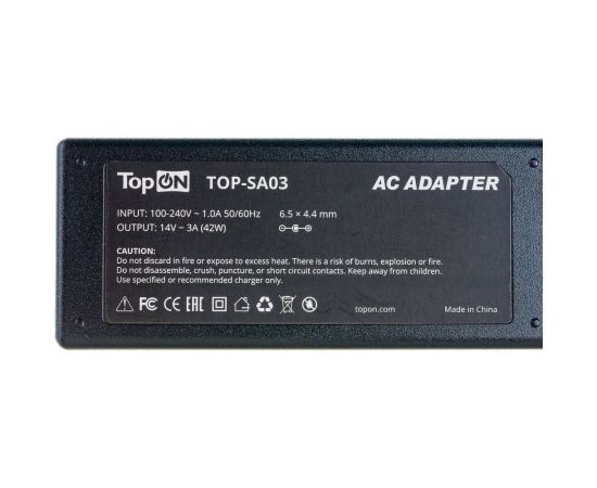 Блок питания для монитора TopON 14V 3A 6.5x4.4 42W AD-4214L TOP-SA03 – изображение 3