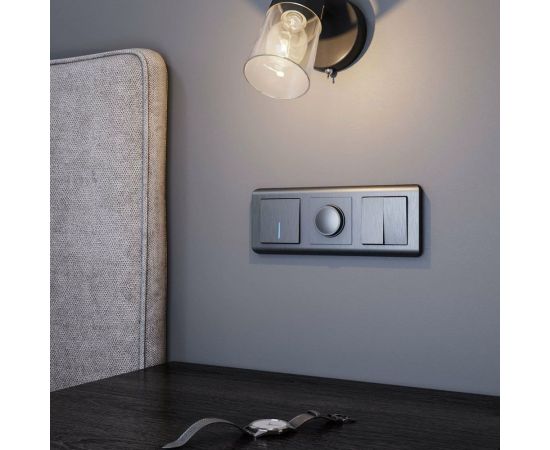 Одноклавишный выключатель WERKEL с подсветкой, графит, рифленый W1110104 a050749 – изображение 3