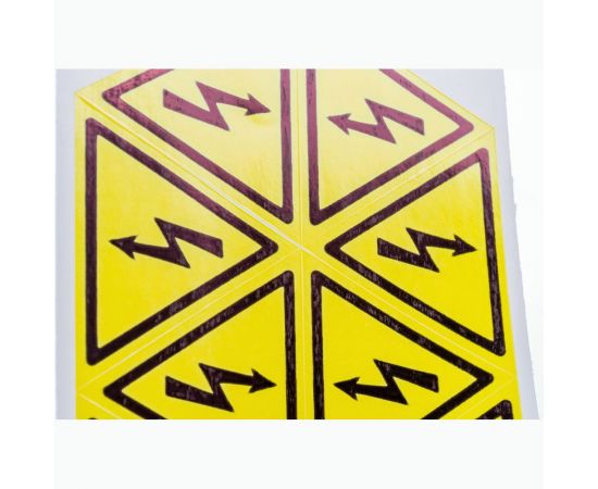 Наклейка знак электробезопасности Опасность поражения электротоком REXANT 50x50x50 мм 50шт 56-0006-2 – изображение 4