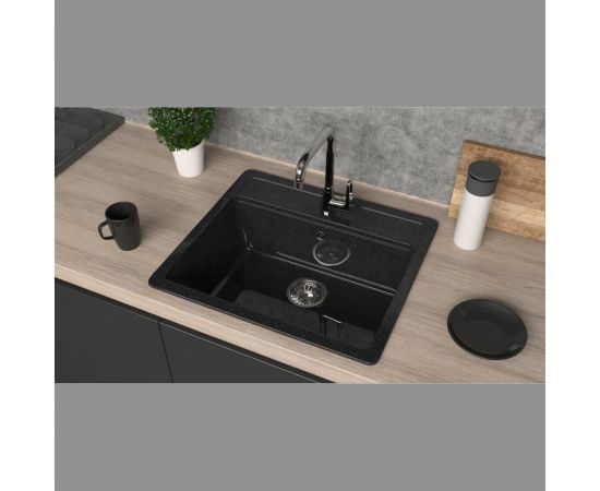 Кухонная мойка GLANZ цвет: чёрный J-009-32 – изображение 4