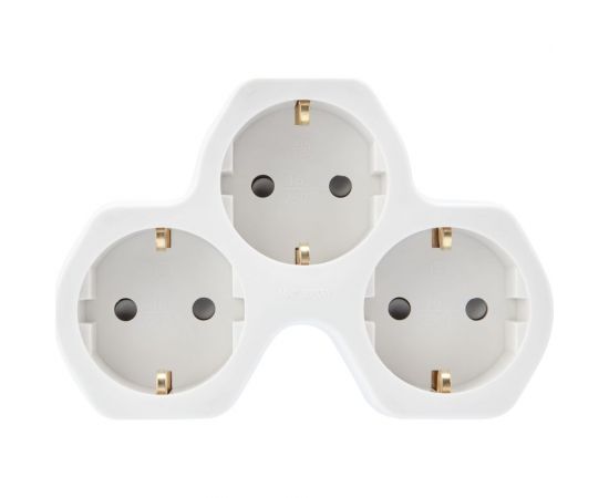 Электрический тройник REXANT с заземлением и защитными шторками 16 А белый 11-1088 – изображение 4