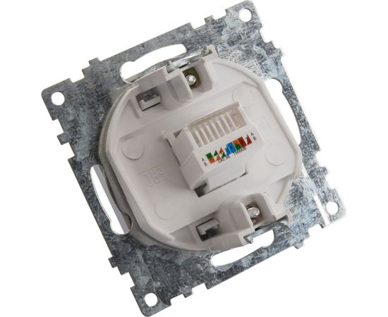 1-местная компьютерная розетка STEKKER RJ-45 (механизм), GLS00-7107-03, серия Катрин, серебро 39585 – изображение 4