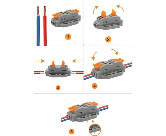 Проходная клемма REXANT СМК 2 полюса 0,08-4 мм2 с монтажной площадкой серая 5 шт 07-6262-5 – изображение 4