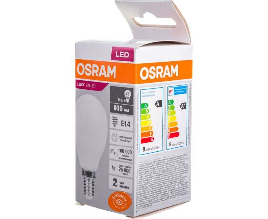 Светодиодная лампа Osram LED Value P E14 800лм 10Вт замена 75Вт 4000К нейтральный белый свет 4058075579712 4058075579743 – изображение 5
