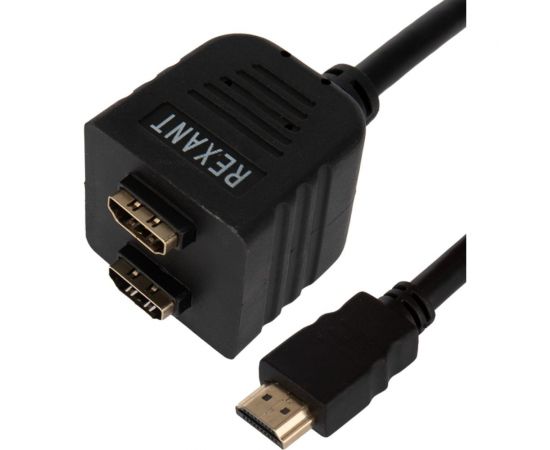 Разветвитель REXANT штекер HDMI - 2 гнезда HDMI с проводом, черный 17-6832 – изображение 5
