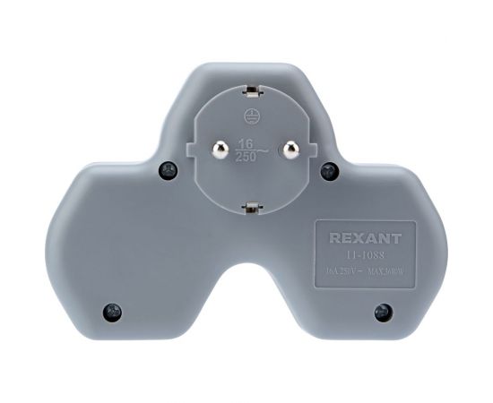 Электрический тройник REXANT с заземлением и защитными шторками 16 А белый 11-1088 – изображение 6