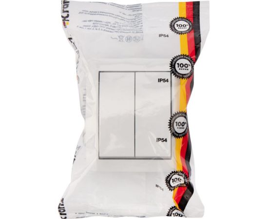 Двухклавишный накладной выключатель KRANZ IP54 белый KR-78-0832 – изображение 6
