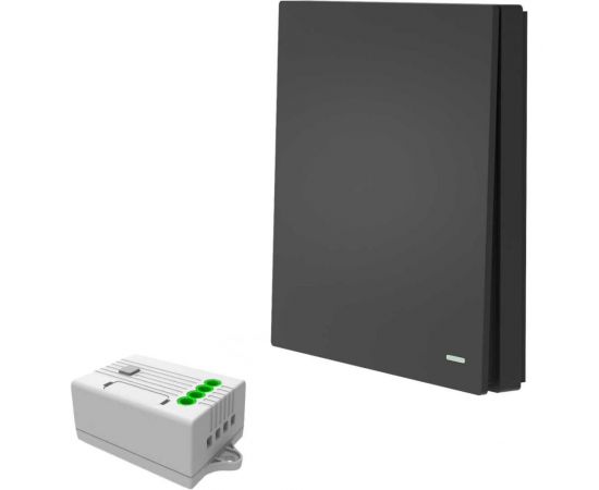 Беспроводной 1-клавишный выключатель GRITT Evolution черный комплект: 1 выключатель, 1 реле, 1000Вт, IP67 14109 