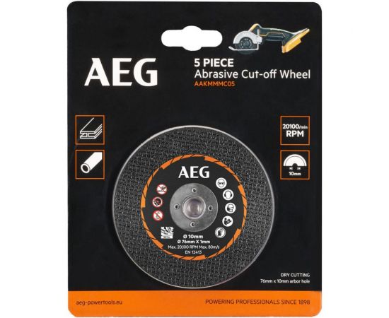 Набор дисков AAKMMMC05 (5 шт, 76х10х1 мм) для отрезной машины BMMS18SBL-0 AEG 4932478588 