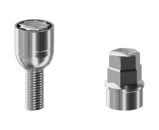 Болты секретки M14x1,50x28 мм, Сфера вращ 2 кл хром 004, 4 шт SKYWAY S10701004 