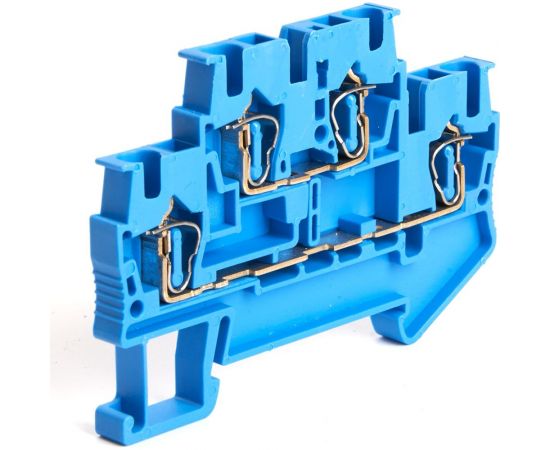 Самозажимной зажим STEKKER 4-проводной проходной 2 уровня ЗНИ - 2,5, JXB ST 2,5, синий LD555-2-25 39973 