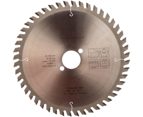 Диск пильный по дереву (190x30 мм; 48Z) AEG 4932430470 