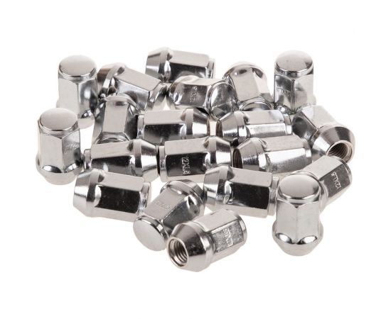 Гайка конус M12x1.50, закрытая с выступом 35 мм, ключ 19 мм, хром 027, 20 шт SKYWAY S10602027 