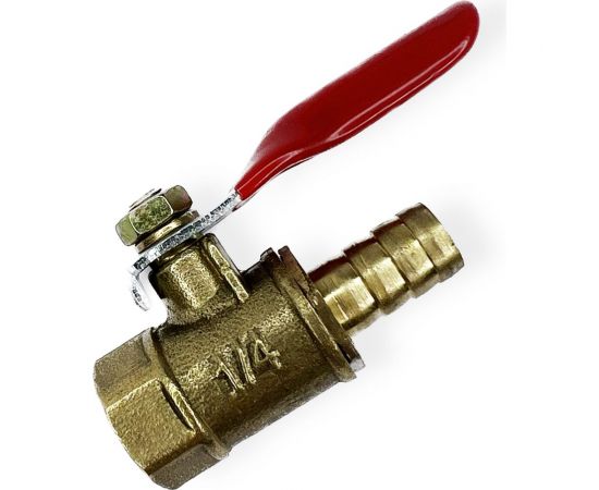 Краник шаровой латунный внутренняя резьба 1/4"", елочка 8 мм ARMA BV F1/4-08 