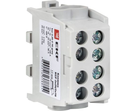 Распределительная клемма EKF КСР с двойным винтом 2x25/2x16 серая PROxima ksr-2.25-2.16-grey 