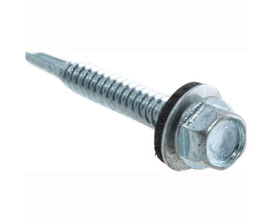 Кровельные саморезы с буром Стройбат 5,5x32 белый цинк 60 шт 222941 