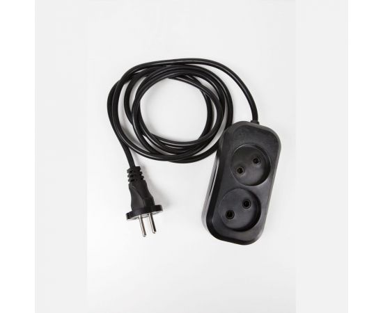 Сетевой удлинитель МПП УДЛИНИТЕЛЬ У-2-1,5, 1300 Вт, 6А, 2гнезда, 1,5 м, без заземления, черный, ПВС, 2x0,75 999000000003302 