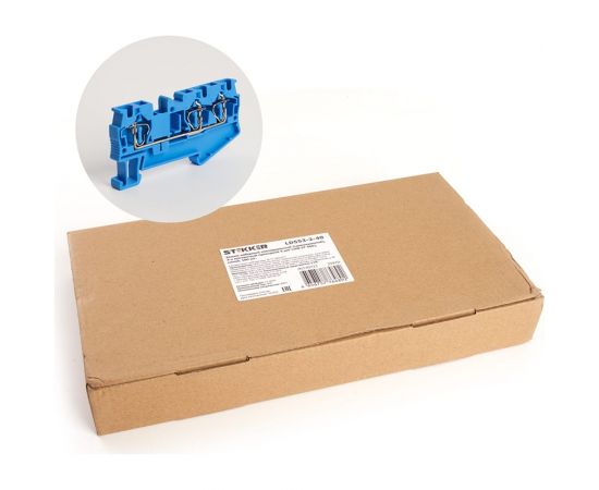 Самозажимной 3-проводной проходной зажим STEKKER ЗНИ - 4.0, JXB ST 4, синий LD553-2-40 39970 