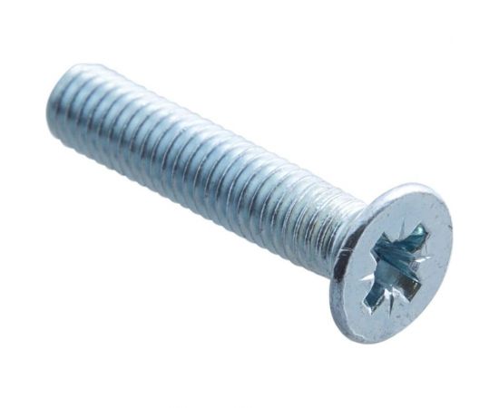 Винт с потайной головкой Стройбат DIN 965 М4x25 белый цинк 150 шт 106231 