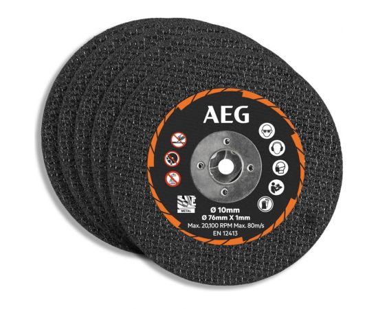 Набор дисков AAKMMMC05 (5 шт, 76х10х1 мм) для отрезной машины BMMS18SBL-0 AEG 4932478588 – изображение 2