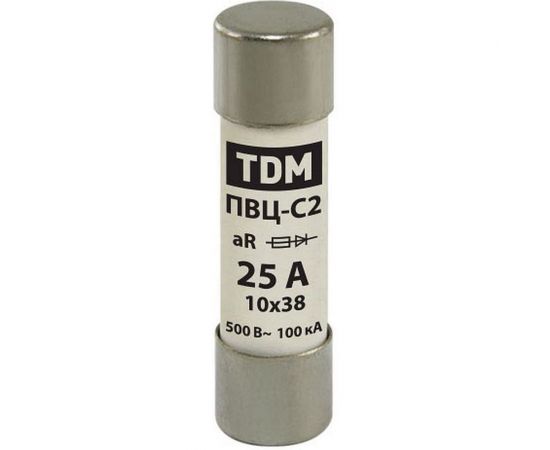 Плавкая вставка TDM ПВЦ-С2 10х38 aR быстродействующая 25А SQ0729-0046 – изображение 2