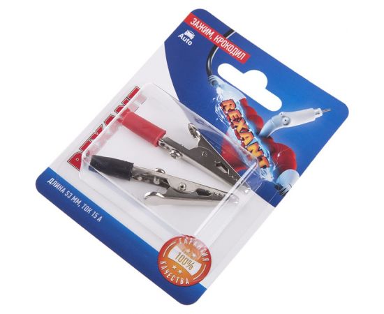 Зажим крокодил REXANT длина 53 мм, ток 15A, 2 шт. 06-0144-A2 – изображение 2