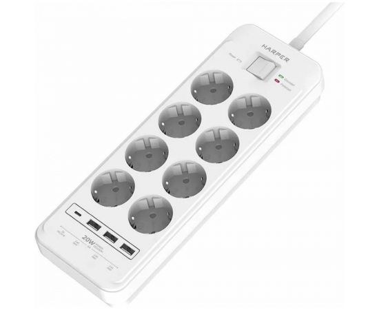 Сетевой фильтр Harper удлинитель UCH-650 White PD3.0 H00003209 – изображение 2