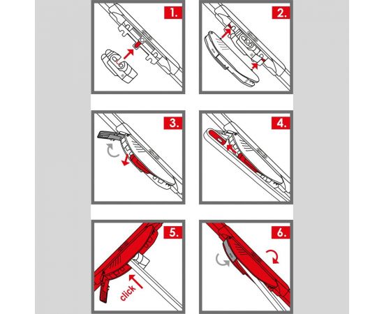 Комплект щёток стеклоочистителя HYBRID 2 шт 60 см и 40 см + адаптер B1 2 шт Heyner 020010 – изображение 5