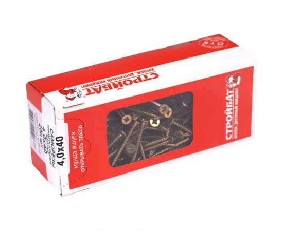 Универсальные саморезы Стройбат желтые 4.0х40 200 шт. 2641129 / 076041 