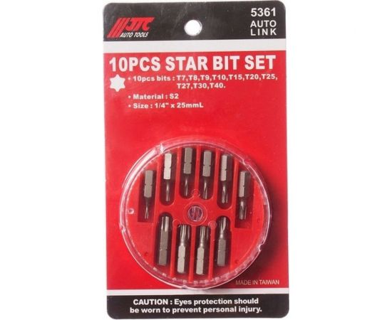 Набор вставок в боксе 1/4 DR торкс T7-T40 10шт JTC 5361 