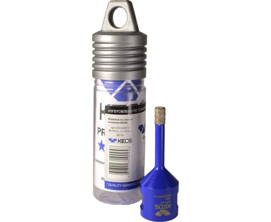 Коронка алмазная по керамограниту PRO 6 мм, M14, с воском KEOS DC06M14 