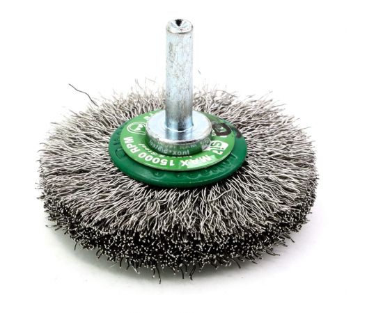 Щетка концевая для дрели 60х12 мм, хв-к 6 мм, проволока гофрированная нерж. сталь 0.3 мм SIT 0971 