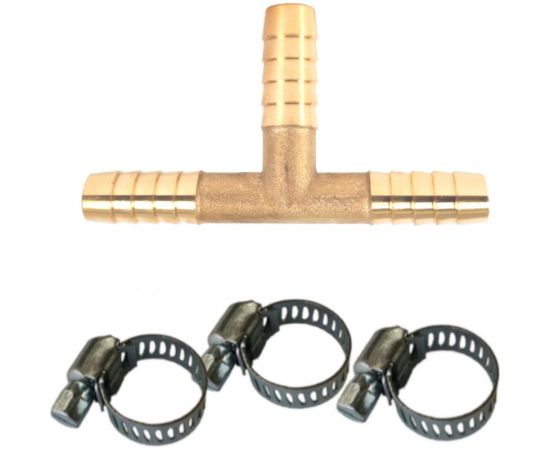 Наконечник латунный Т-образный 6 мм + 3 хомута Профитт 4823518 