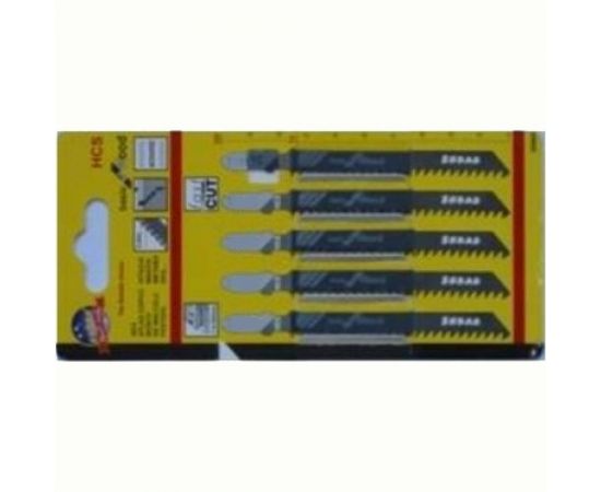 Пилки Т-118 A (5 шт; 1.1-1.5 мм; HSS; EU-хвостовик) для лобзика SKRAB 20886 