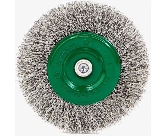 Щетка концевая для дрели 100х9 мм, хв-к 6 мм, проволока гофрированная нерж. сталь 0.3 мм SIT 0978 – изображение 2