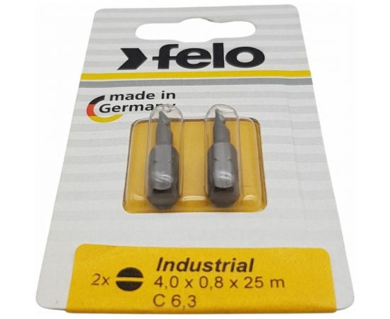 Бита плоская шлицевая 4.0x0.8x25 мм, серия Industrial, 2 шт в блистере Felo 02041036 – изображение 3